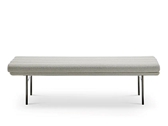 Fabric bench seating with upholstered back Pan Flute Saba