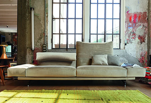 Sofa with headrest in fabric or leather VIBIEFFE 550 Altopiano factory VIBIEFFE from Italy. Foto №9