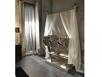 Rocking Cradle with Silver Leaf Finish Rebecca Bizzotto Italia factory Bizzotto Italia from Italy