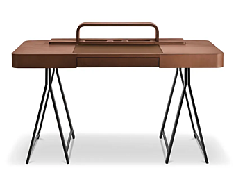 Secretary desk with drawers covered in tanned leather I 4 Mariani Napa