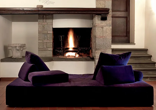 Two-seater fabric sofa with soft back Edra Sherazade factory EDRA from Italy. Foto №9