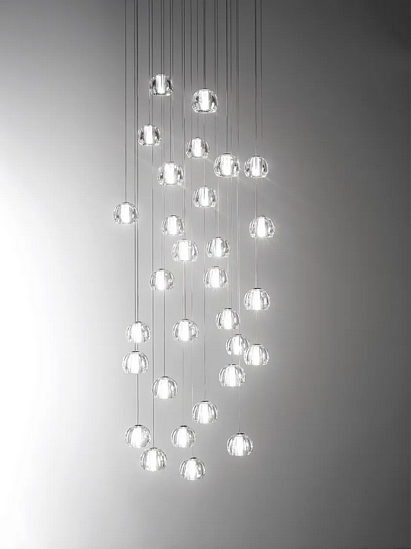 Crystal Pendant Lamp Multispot Beluga Fabbian factory Fabbian from Italy. Foto №9