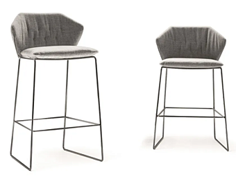 Fabric stool with footrest Saba New York