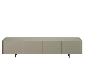Low leather TV cabinet with doors Eforma Alma factory Eforma from Italy