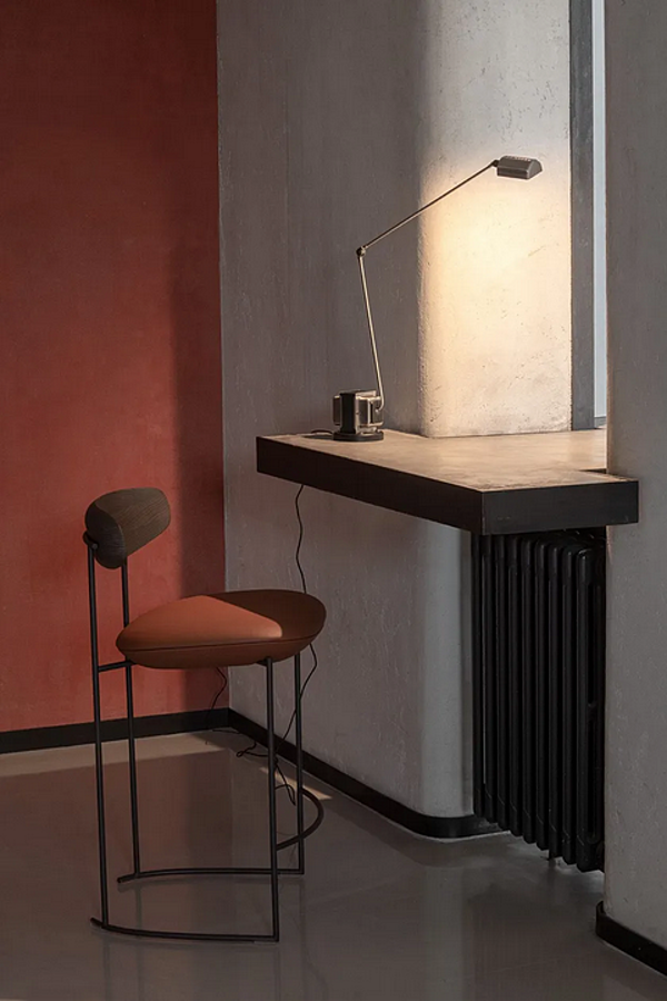 High stool with metal frame and fabric seat Potocco Keel 922 A 922/A factory POTOCCO from Italy. Foto №3