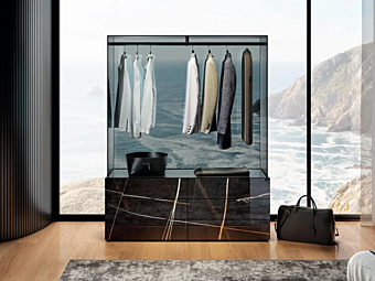 Sectional glass wardrobe with drawers LAGO AIR 2122 2122 Sectional glass wardrobe with drawers LAGO AIR 2122 2122 factory LAGO from Italy