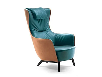 Bergere armchair with upholstered back POLTRONA FRAU Mamy Blue factory POLTRONA FRAU from Italy