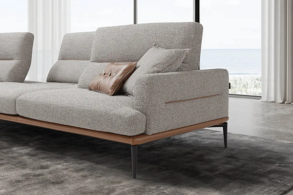 3-seater fabric sofa with chaise longue Egoitaliano Feng factory Egoitaliano from Italy. Foto №3