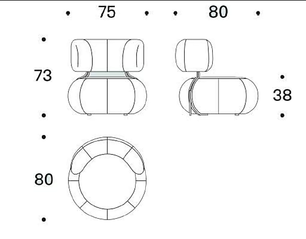 Fabric armchair Baby Geo Saba factory SABA from Italy. Foto №9