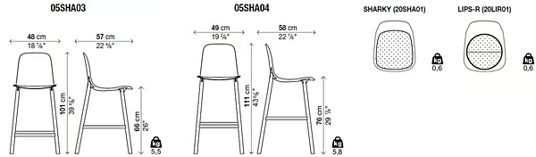 Polyurethane barstool with back Sharky Kristalia factory Kristalia from Italy. Foto №22