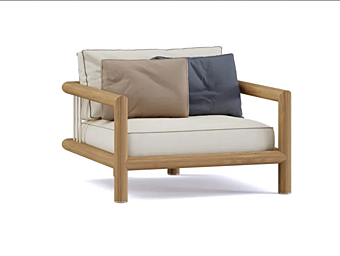 Iroko garden armchair with armrests Paolo Castelli Imane SED.IMAN.200.SUP