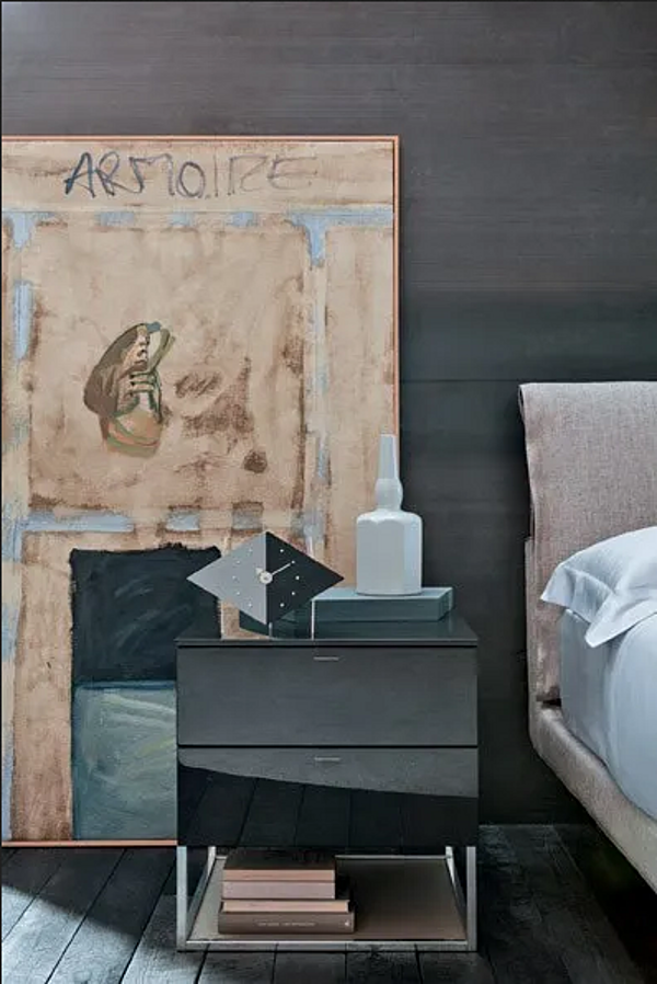 Rectangular bedside table in wood with quilted panel Molteni & C 909 factory Molteni & C.(+VITRA) from Italy. Foto №2