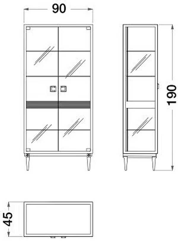 Wood and glass display cabinet with integrated lighting CPRN HOMOOD Sesto Senso S524 factory CPRN HOMOOD from Italy. Foto №2