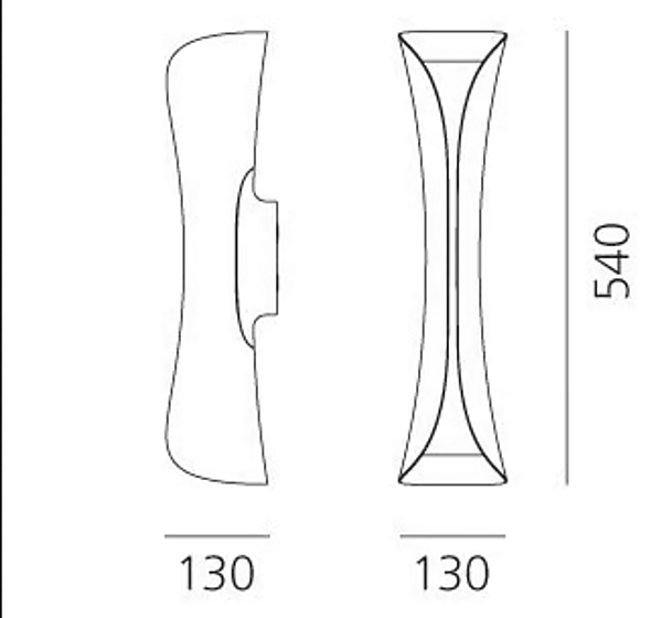 LED Wall Light in ABS Material Cadmo Artemide 1373020A, 1373010A factory Artemide from Italy. Foto №5