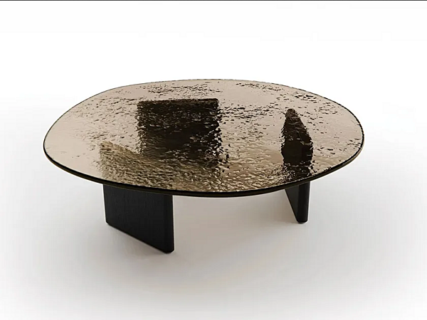 Low round coffee table in cast glass MisuraEmme Stowe factory MisuraEmme from Italy. Foto №1