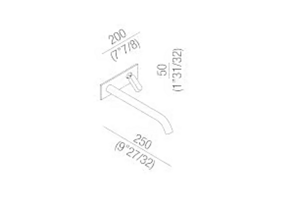 Wall mounted stainless steel washbasin mixer with square plate AGAPE factory Agape from Italy. Foto №9