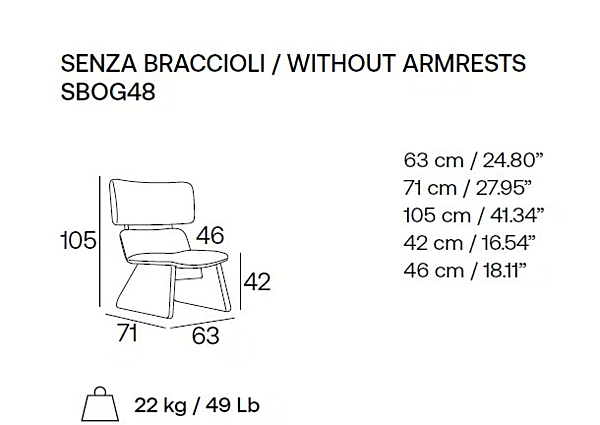 Upholstered Armchair Nubia Sbog48 Adrenalina IMB1072325 factory ADRENALINA from Italy. Foto №7