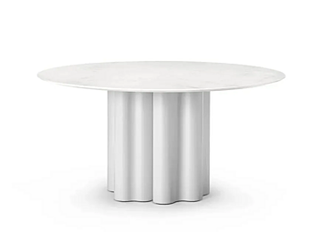 Round table with polyurethane base and marble top Saba Teatro Magico