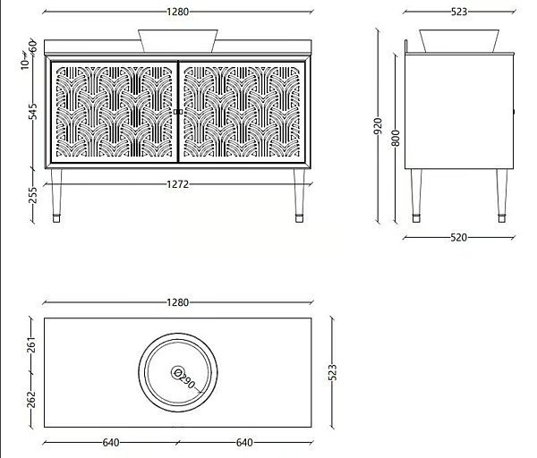 Floor standing wooden vanity unit with doors Park Avenue Cora 2A PKRCORA2AANT factory Park Avenue from Italy. Foto №12