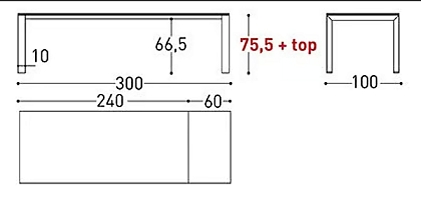 Extending Rectangular Table Powder Coated Aluminium VARASCHIN Dolmen 1820, 1821, 1823, 1822, 1824 factory VARASCHIN from Italy. Foto №13