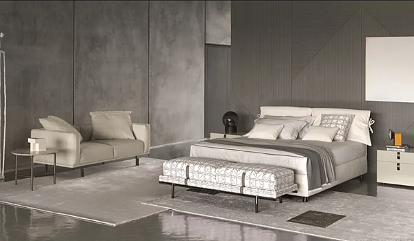 Double bed with removable cover Nathalie Flou factory Flou from Italy. Foto №18