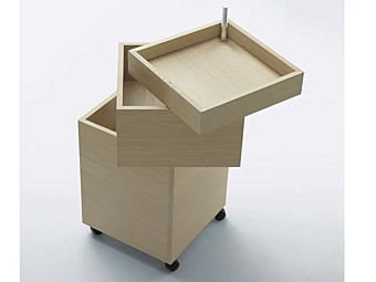 Wooden bathroom cabinet with castors AGAPE O J C factory Agape from Italy