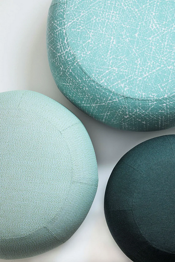 Round canvas garden pouf with removable cover Saba Geo factory SABA from Italy. Foto №3