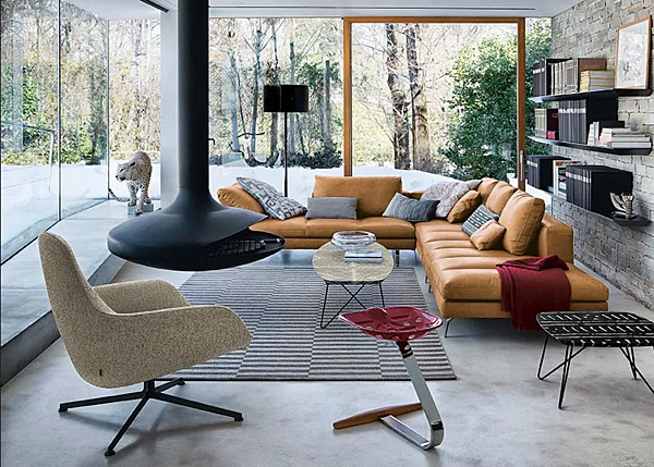 Sectional sofa with removable cover Bruce ZANOTTA factory ZANOTTA from Italy. Foto №4