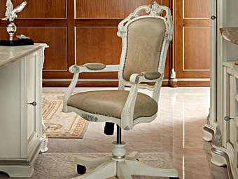 Recliner swivel chair with upholstered back Modenese Luxury Interiors 13502 factory MODENESE GASTONE from Italy