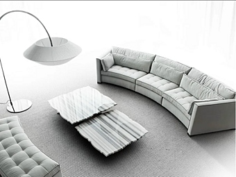 Curved fabric sofa Alchimia Tondo ERBA ITALIA