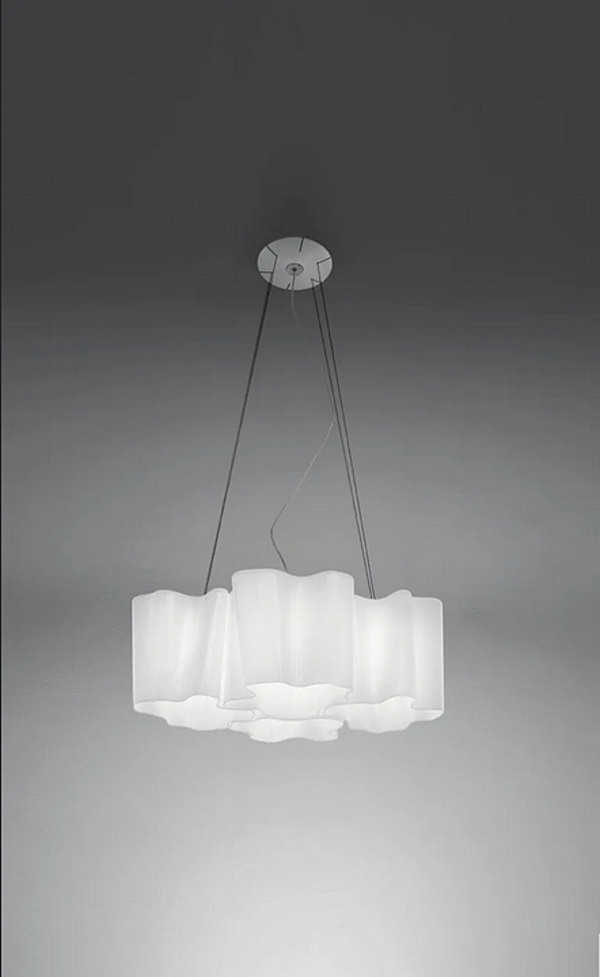 Blown glass pendant lamp Logico 3x120 Artemide 0454010A, 0454020A, 0698020A factory Artemide from Italy. Foto №5