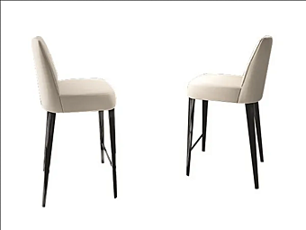 High leather stool with back Martini Interiors Kelly High leather stool with back Martini Interiors Kelly factory MARTINI INTERIORS from Italy
