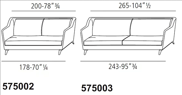 Sofa 575 Hi Story VIBIEFFE fabric or leather with padded back factory VIBIEFFE from Italy. Foto №6