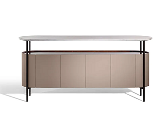 Leather Sideboard with Marble Top POLTRONA FRAU MI factory POLTRONA FRAU from Italy