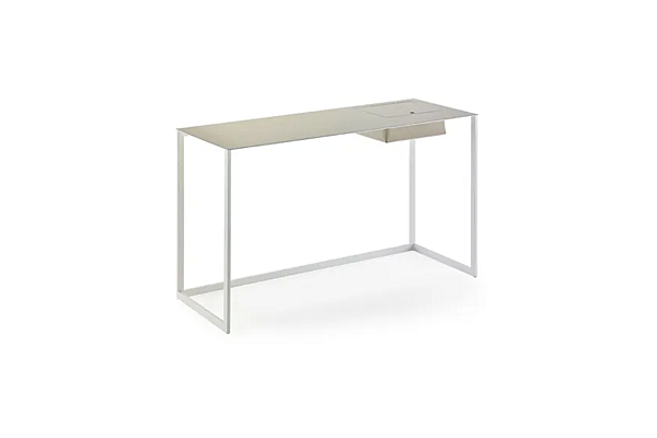 Steel Secretary Desk with Tanned Leather Top ZANOTTA Calamo 2730 factory ZANOTTA from Italy. Foto №6