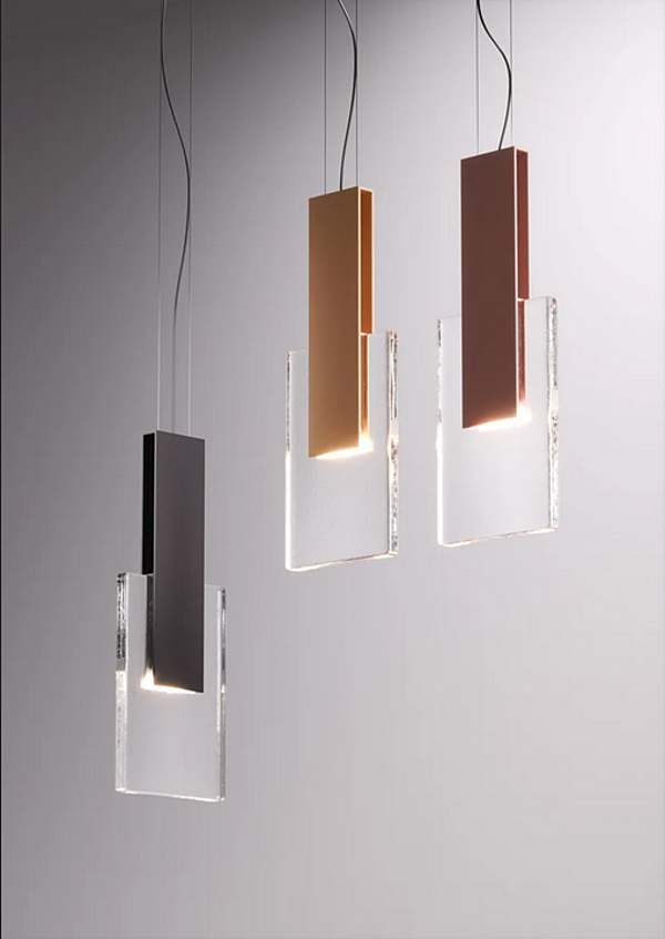 Pendant lamp Amulette Fabbian glass modern design factory Fabbian from Italy. Foto №5