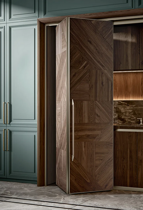 Custom Walnut Kitchen with Island Old Line Glamour 2.0 factory Oldline from Italy. Foto №7