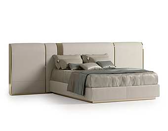 Double bed with upholstered headboard Bizzotto Italia Ginko