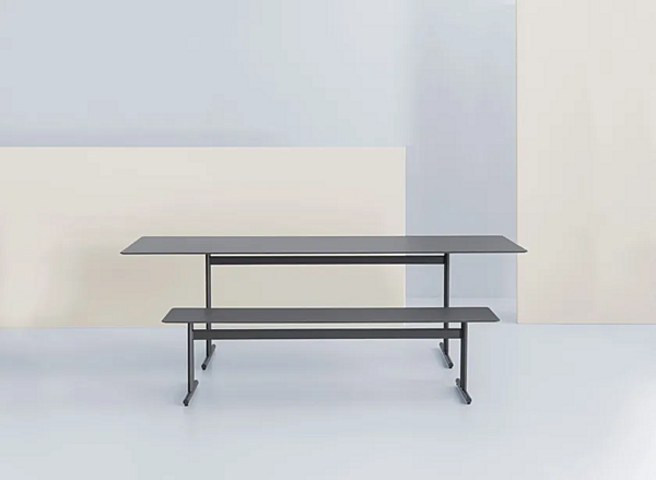 Ash and metal bench Graphic 955 O Potocco 955/O factory POTOCCO from Italy. Foto №3