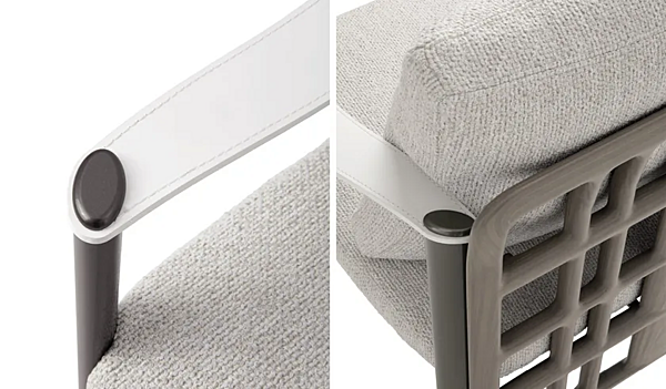 Garden fabric easy chair with armrests GIORGETTI Aldia 91070, 91071 factory GIORGETTI from Italy. Foto №5