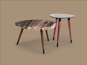 Marble and Glass Coffee Table Shield Borzalino SHIELD LOW, SHIELD HIGH Marble and Glass Coffee Table Shield Borzalino SHIELD LOW, SHIELD HIGH factory Borzalino from Italy