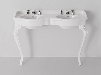 Double Ceramic Washbasin with Doge Legs Venezia Park Avenue factory Park Avenue from Italy