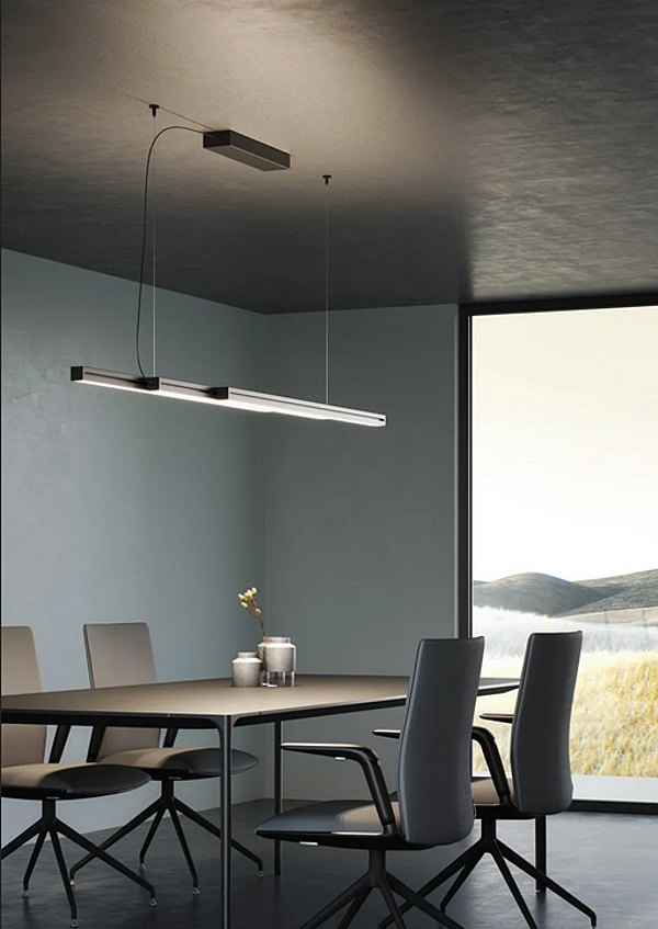 LED pendant lamp made of anodized aluminum Fabbian Glide factory Fabbian from Italy. Foto №7