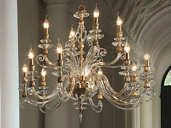 Chandelier with Swarovski crystals Alicante satin Euroluce Lampadari L8 4 Chandelier with Swarovski crystals Alicante satin Euroluce Lampadari L8 4 factory EUROLUCE LAMPADARi from Italy