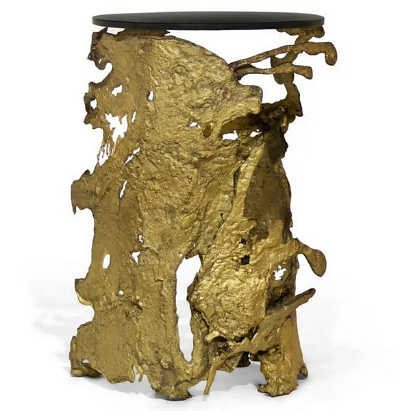 Round brass coffee table Cay BRABBU factory BRABBU from Italy. Foto №4