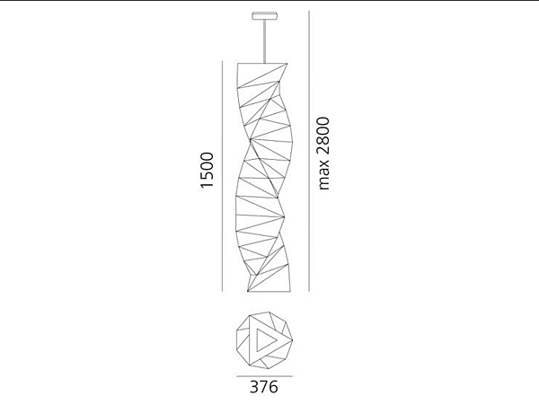 Pendant Lamp from Recycled Material Artemide Tatsuno Otoshigo 1696010A factory Artemide from Italy. Foto №3