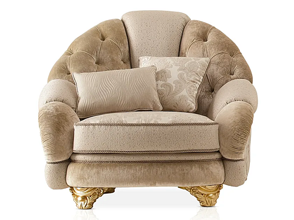 Tufted fabric armchair A.R. Arredamenti Harmony 381 factory A.R.ARREDAMENTI SRL from Italy. Foto №1