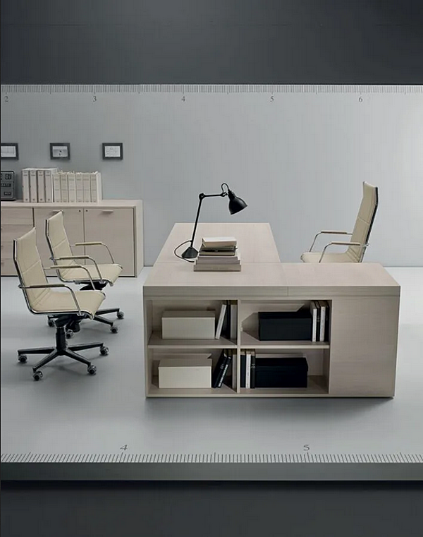 L-shaped wooden executive desk with drawers i 4 Mariani Blade factory i 4 Mariani from Italy. Foto №8