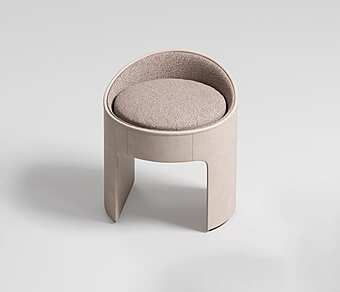 Low leather stool with integrated cushion CPRN HOMOOD Zoe