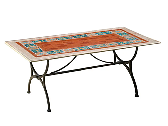 Travertine garden table Fiesole L_Antica Deruta FE/01 factory L'Antica Deruta from Italy